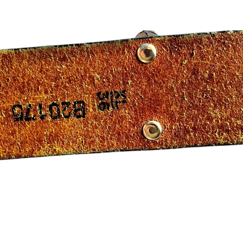 Brighton Leather Belt Floral Embossed Patterns & Silver Tone Buckle 33